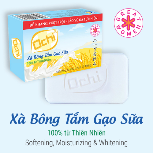 Xà Bông Tắm Thiên Nhiên Thảo Mộc Gạo Sữa Ochi 100g