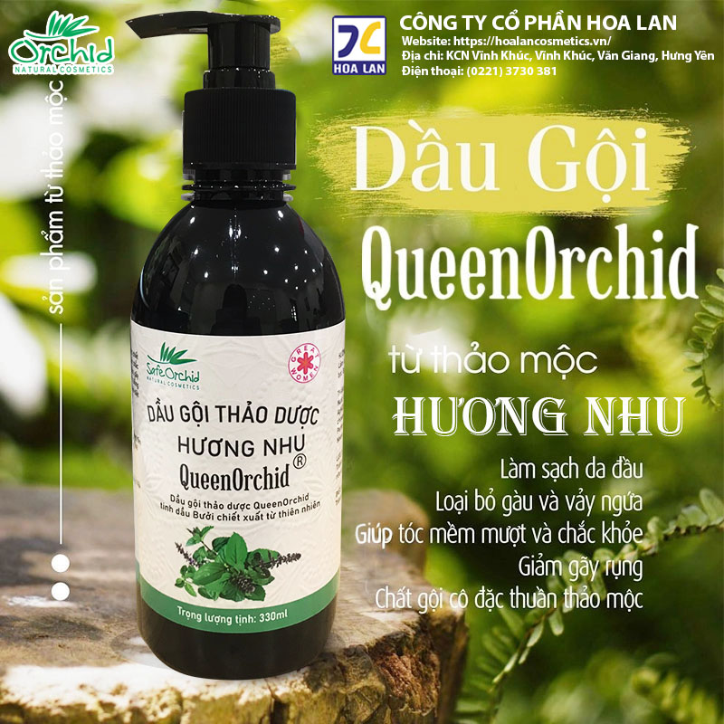Dầu gội thảo dược Queen Orchid - Hương Nhu - 330ml